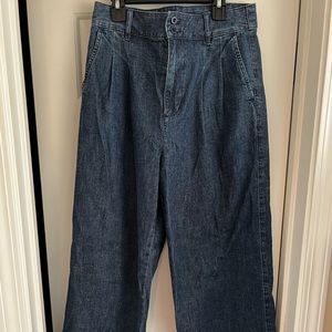 Madewell pleated wide leg jeans. Size 6